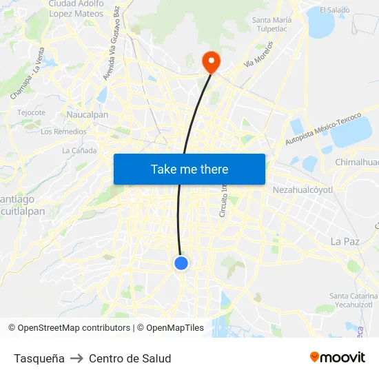 Tasqueña to Centro de Salud map