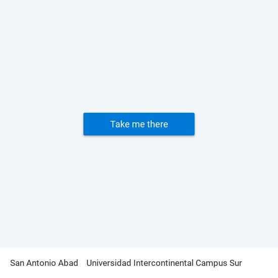 San Antonio Abad to Universidad Intercontinental Campus Sur map