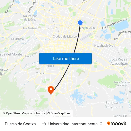 Puerto de Coatzacoalcos to Universidad Intercontinental Campus Sur map