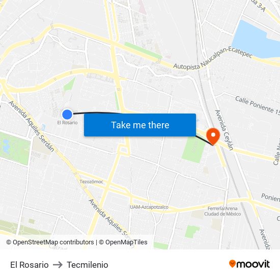 El Rosario to Tecmilenio map