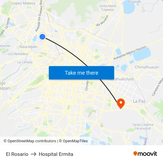 El Rosario to Hospital Ermita map