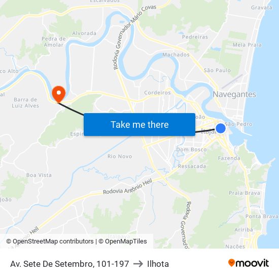 Av. Sete De Setembro, 101-197 to Ilhota map