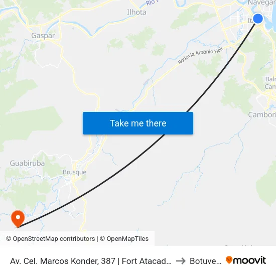 Av. Cel. Marcos Konder, 387 | Fort Atacadista to Botuverá map
