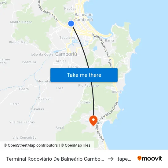 Terminal Rodoviário De Balneário Camboriú to Itapema map