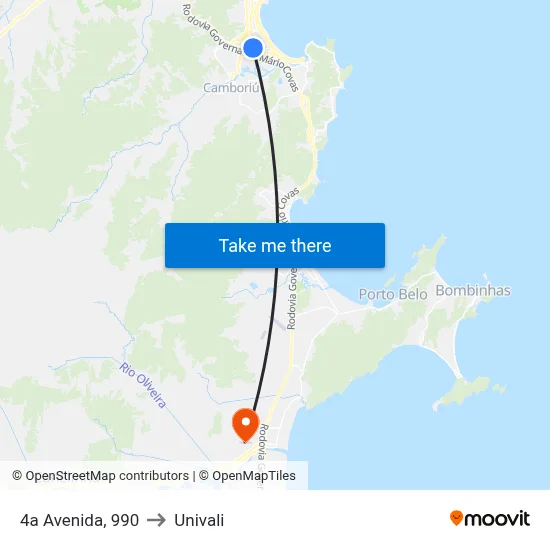 4a Avenida, 990 to Univali map