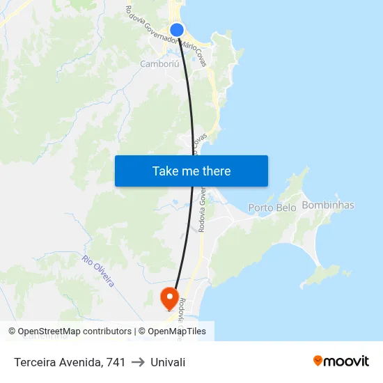 Terceira Avenida, 741 to Univali map