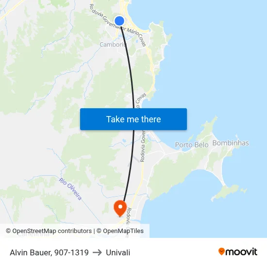 Alvin Bauer, 907-1319 to Univali map