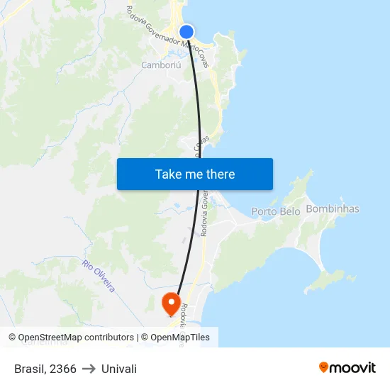 Brasil, 2366 to Univali map
