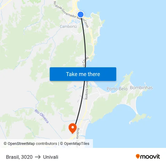 Brasil, 3020 to Univali map