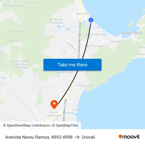 Avenida Nereu Ramos, 4992-4998 to Univali map