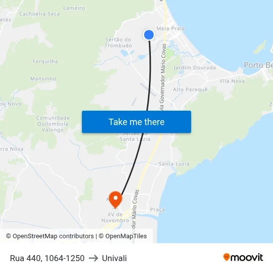 Rua 440, 1064-1250 to Univali map