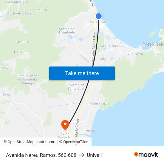 Avenida Nereu Ramos, 560-608 to Univali map
