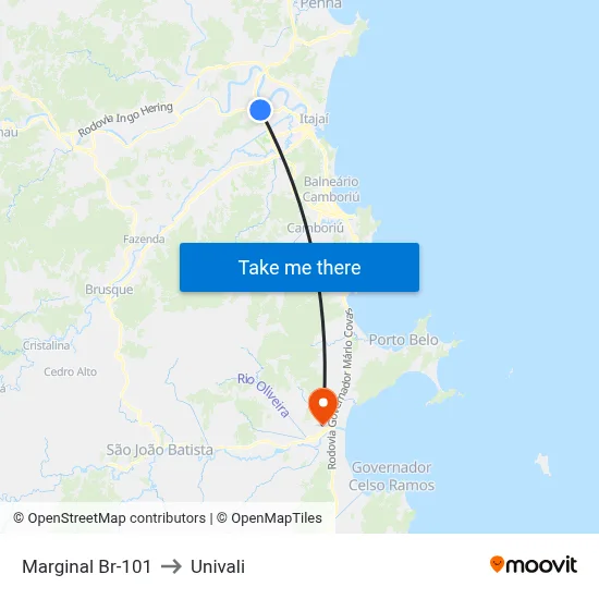 Marginal Br-101 to Univali map