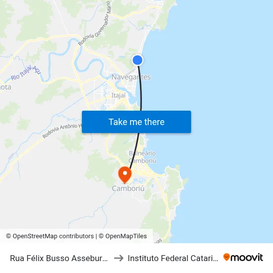 Rua Félix Busso Asseburg 4428 to Instituto Federal Catarinense map