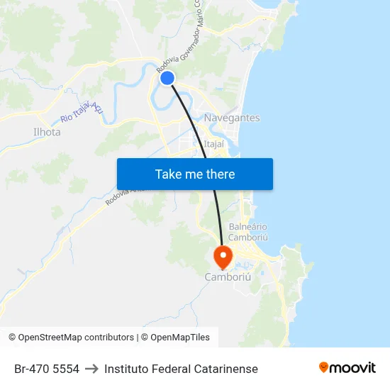 Br-470 5554 to Instituto Federal Catarinense map