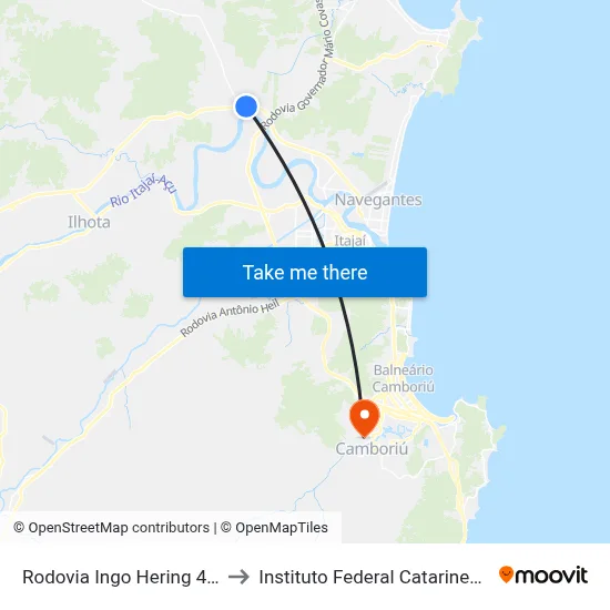 Rodovia Ingo Hering 470 to Instituto Federal Catarinense map