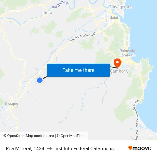 Rua Mineral, 1424 to Instituto Federal Catarinense map