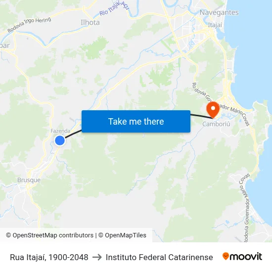 Rua Itajaí, 1900-2048 to Instituto Federal Catarinense map
