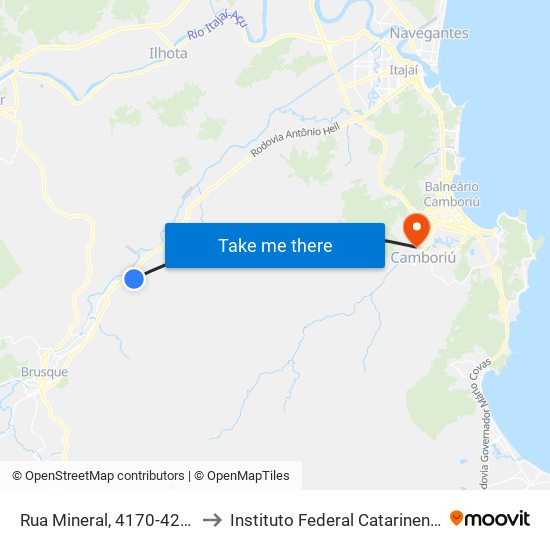 Rua Mineral, 4170-4272 to Instituto Federal Catarinense map