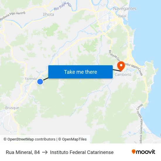 Rua Mineral, 84 to Instituto Federal Catarinense map