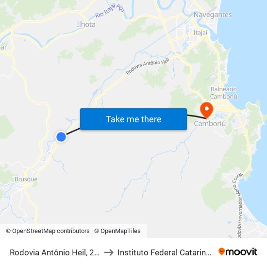 Rodovia Antônio Heil, 2171 to Instituto Federal Catarinense map