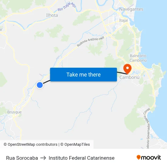 Rua Sorocaba to Instituto Federal Catarinense map