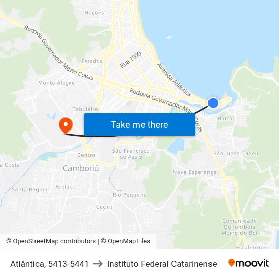 Atlântica, 5413-5441 to Instituto Federal Catarinense map