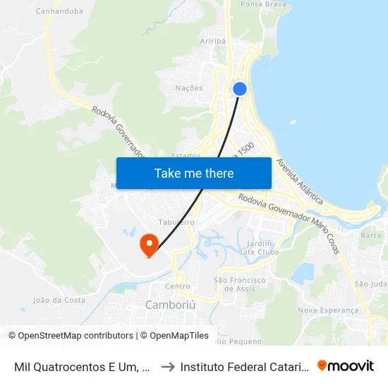 Mil Quatrocentos E Um, 77-183 to Instituto Federal Catarinense map