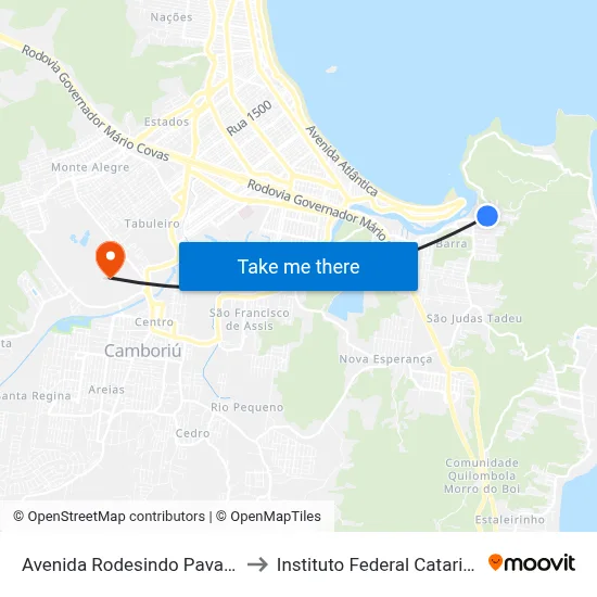 Avenida Rodesindo Pavan, 340 to Instituto Federal Catarinense map