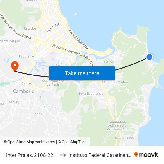 Inter Praias, 2108-2200 to Instituto Federal Catarinense map