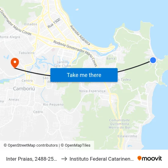 Inter Praias, 2488-2528 to Instituto Federal Catarinense map
