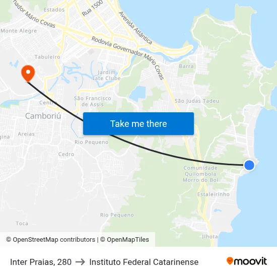 Inter Praias, 280 to Instituto Federal Catarinense map