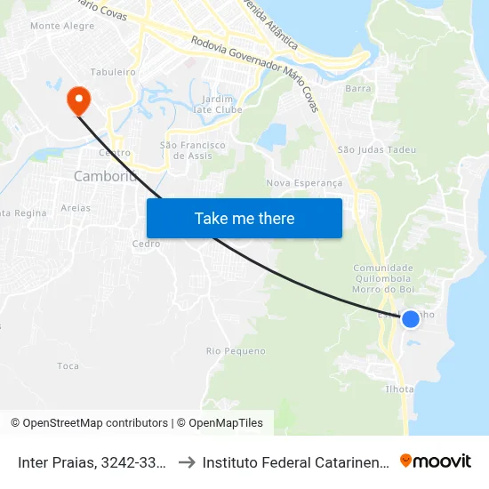 Inter Praias, 3242-3386 to Instituto Federal Catarinense map