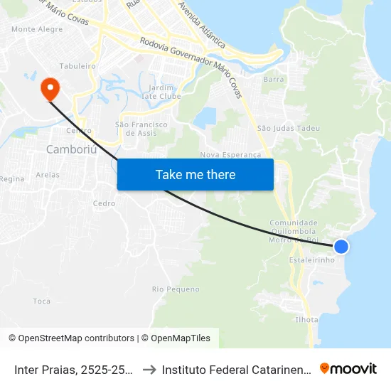 Inter Praias, 2525-2583 to Instituto Federal Catarinense map