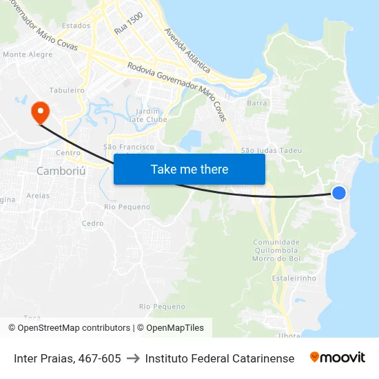 Inter Praias, 467-605 to Instituto Federal Catarinense map