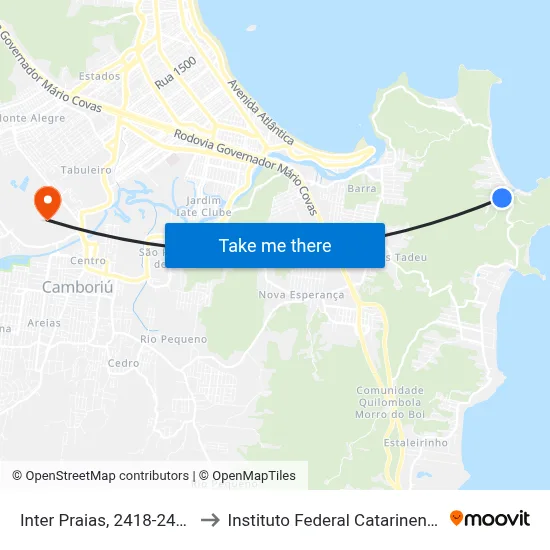 Inter Praias, 2418-2486 to Instituto Federal Catarinense map