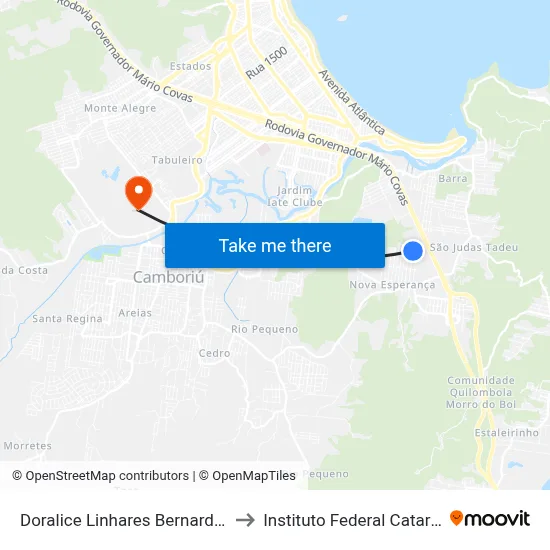 Doralice Linhares Bernardes, 1-45 to Instituto Federal Catarinense map