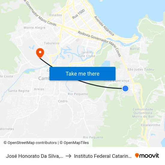 José Honorato Da Silva, 456 to Instituto Federal Catarinense map