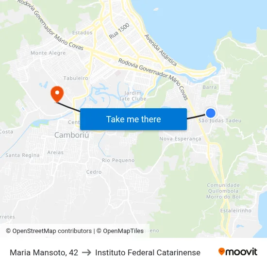 Maria Mansoto, 42 to Instituto Federal Catarinense map