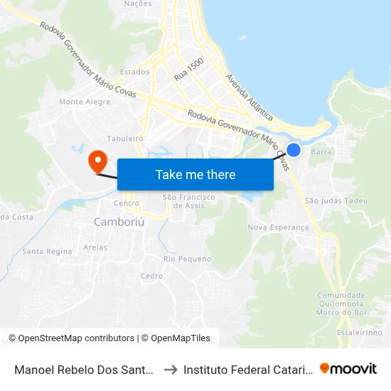 Manoel Rebelo Dos Santos, 374 to Instituto Federal Catarinense map