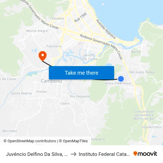 Juvêncio Delfino Da Silva, 249-345 to Instituto Federal Catarinense map