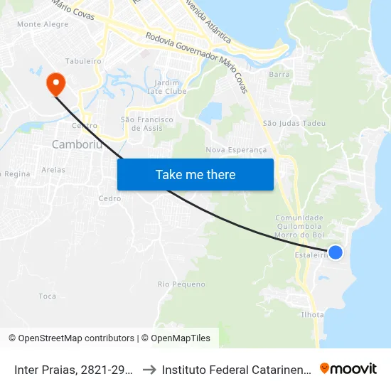 Inter Praias, 2821-2969 to Instituto Federal Catarinense map