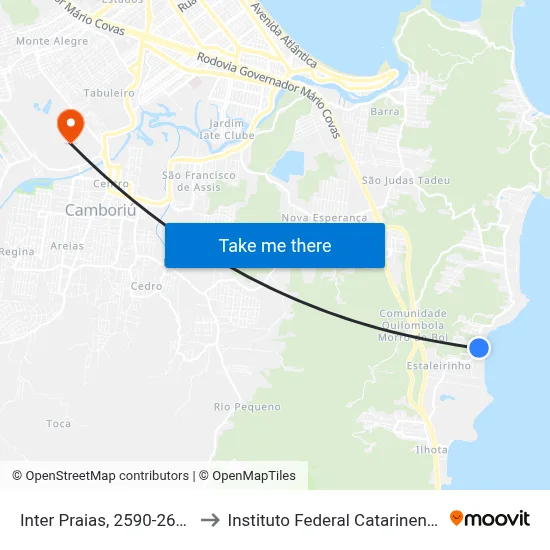 Inter Praias, 2590-2670 to Instituto Federal Catarinense map