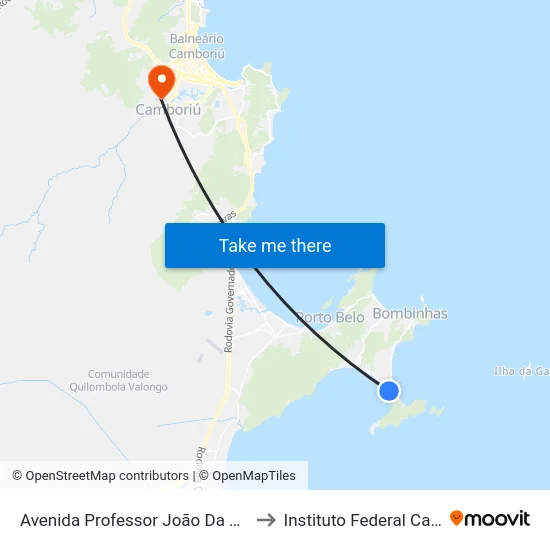 Avenida Professor João Da Cruz, 684-740 to Instituto Federal Catarinense map