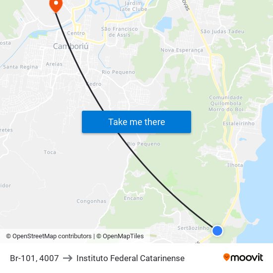 Br-101, 4007 to Instituto Federal Catarinense map