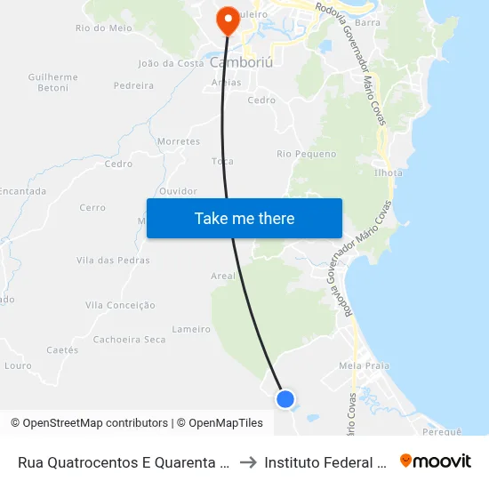 Rua Quatrocentos E Quarenta E Dois, 2064-2076 to Instituto Federal Catarinense map