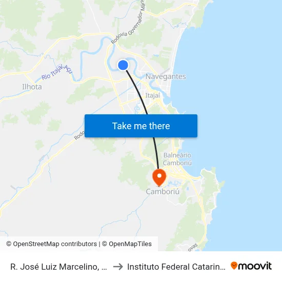 R. José Luiz Marcelino, 1478 to Instituto Federal Catarinense map