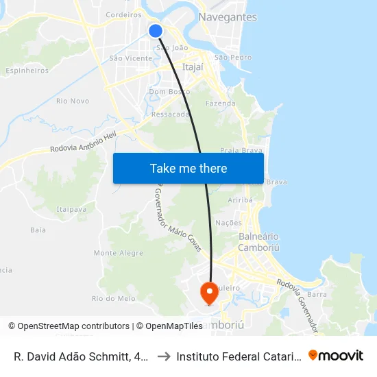 R. David Adão Schmitt, 426-474 to Instituto Federal Catarinense map