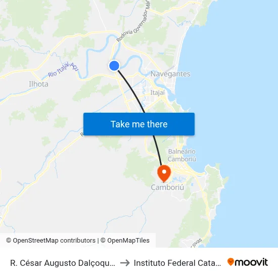 R. César Augusto Dalçoquio, 1836 to Instituto Federal Catarinense map