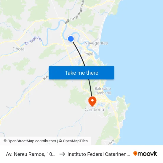 Av. Nereu Ramos, 1027 to Instituto Federal Catarinense map